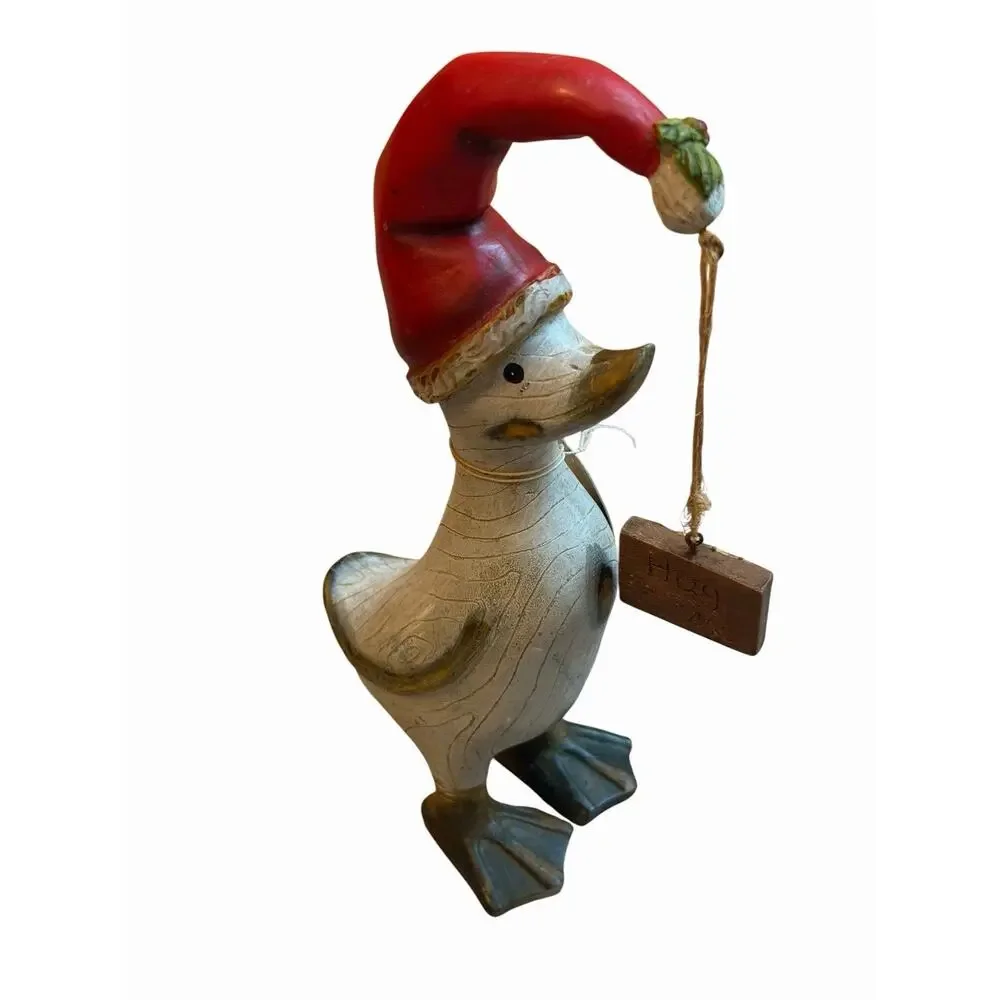 New Christmas Goose Figurine TII Collections Holding “Hug Me” Sign Country 3700